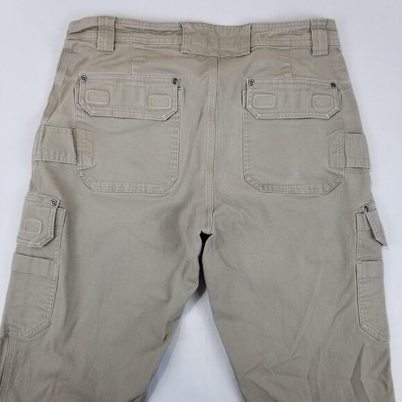 Duluth Trading Flex Fire Hose Cargo Pants Mens 36x36 Khaki Standard Fit Stretch - Picture 6 of 12